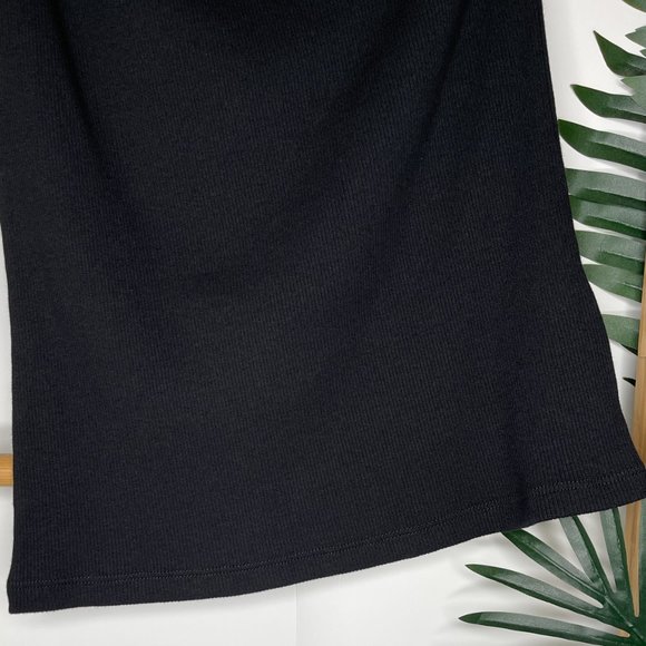 SOLD Witchery Black Asymmetric Rib Tank Top Size S Sleeveless Cotton Blend - Picture 7 of 11